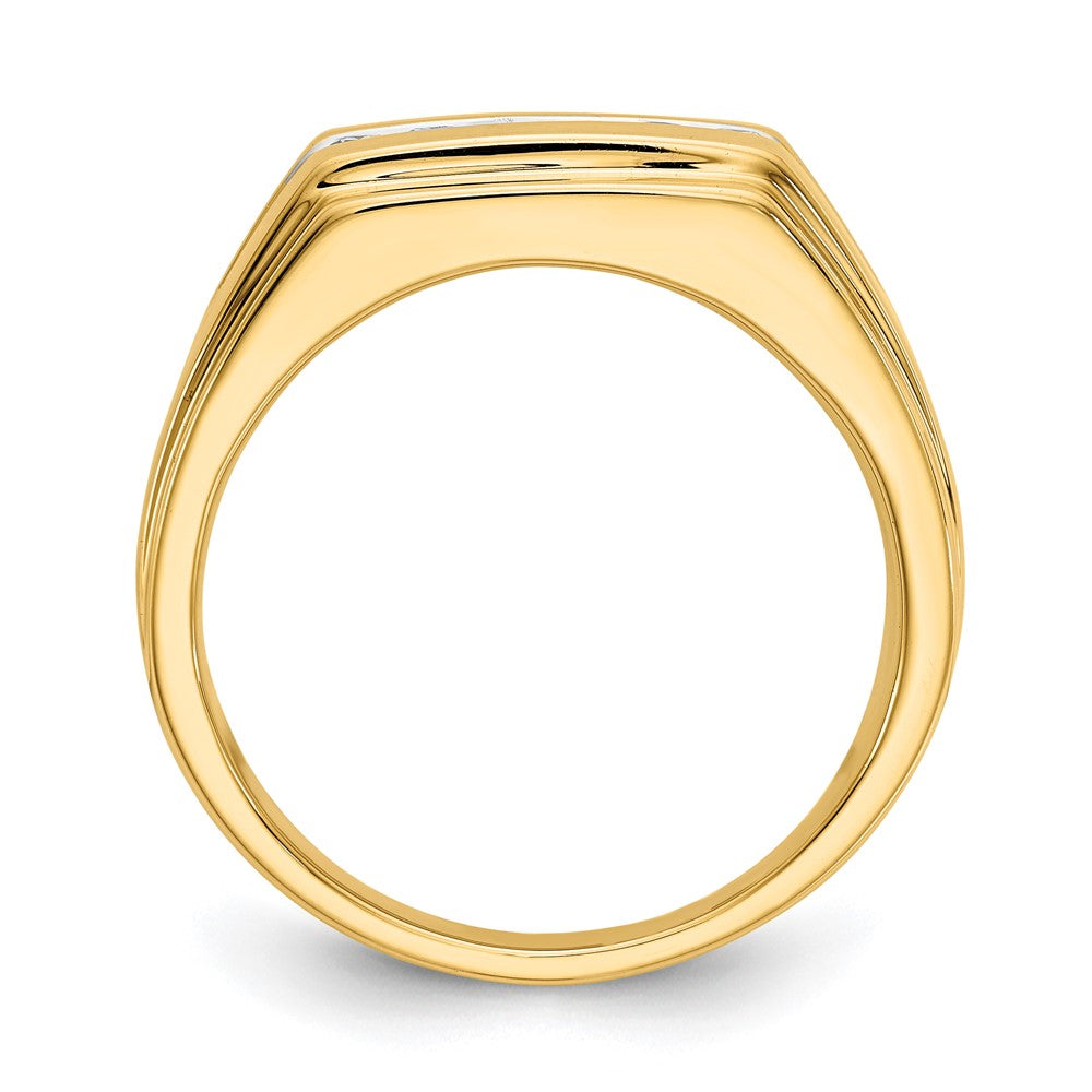 14K Yellow Gold Real Diamond 6-stone Mens Ring