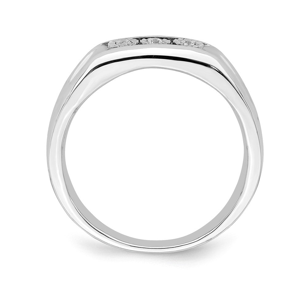 14k White Gold Real Diamond Men's Ring