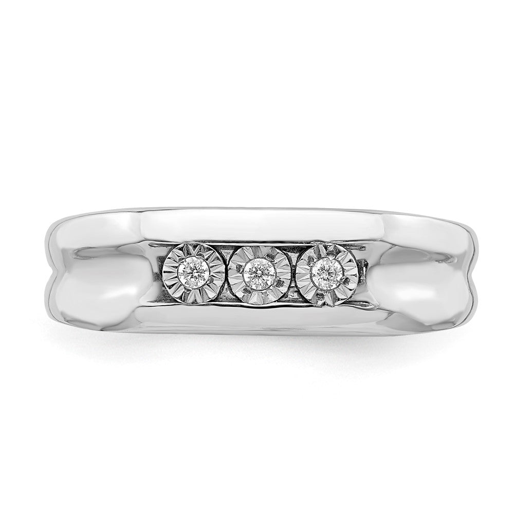 14k White Gold Real Diamond Men's Ring