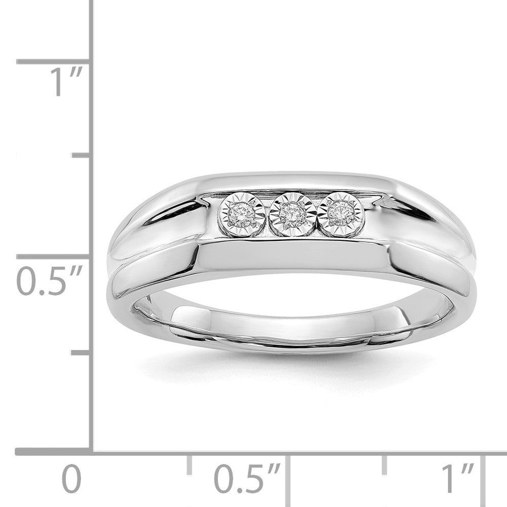 14k White Gold Real Diamond Men's Ring