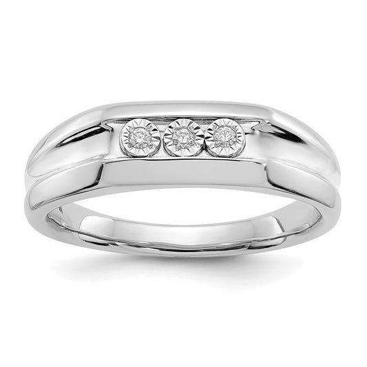 14k White Gold Real Diamond Men's Ring