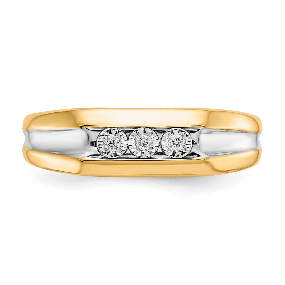 14K Yellow Gold Real Diamond Mens Ring