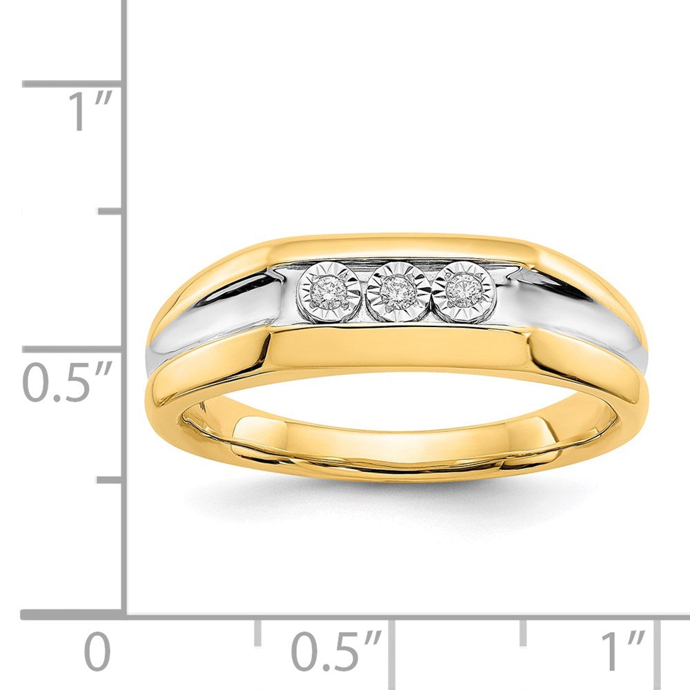 14K Yellow Gold Real Diamond Mens Ring