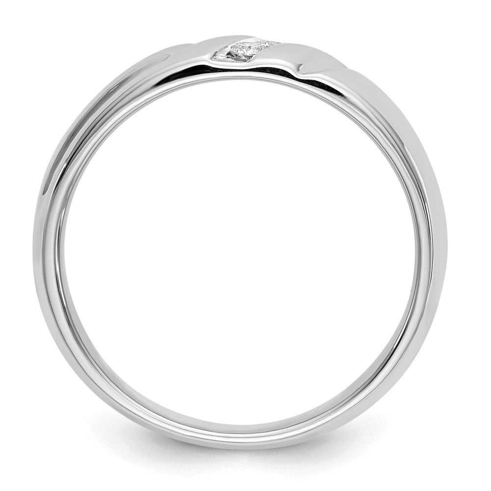 14k White Gold Real Diamond Men's Ring