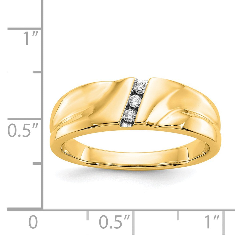 14K Yellow Gold Real Diamond Mens Ring