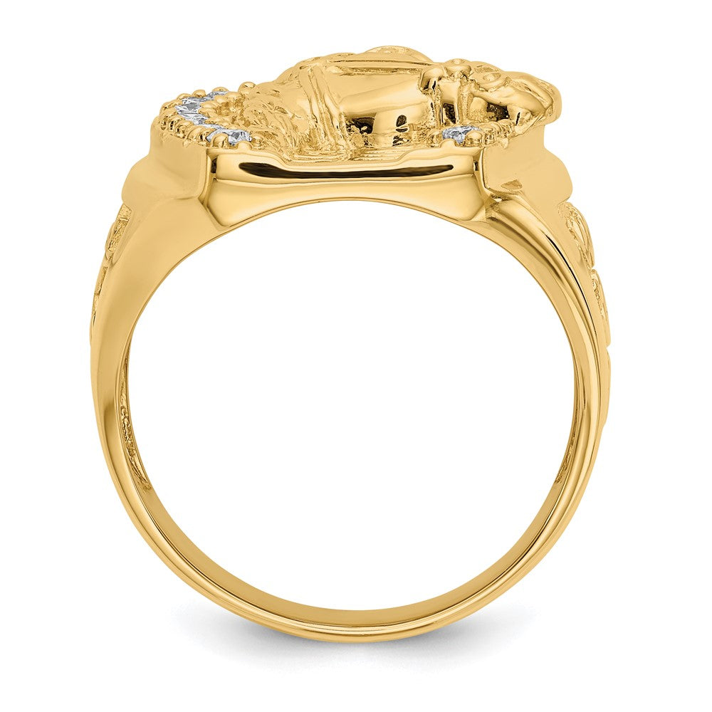 14K Yellow Gold AA Real Diamond men's ring