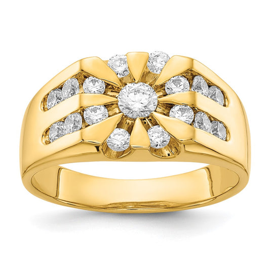 14K Yellow Gold VS Real Diamond men's ring