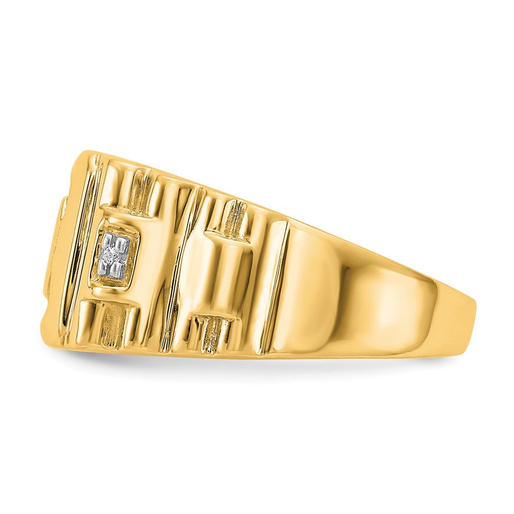 14K Yellow Gold A Real Diamond men's ring