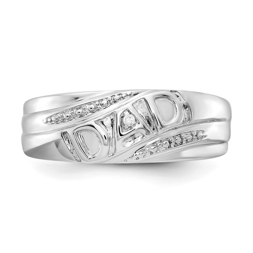 14k White Gold AA Real Diamond Men's Dad Ring