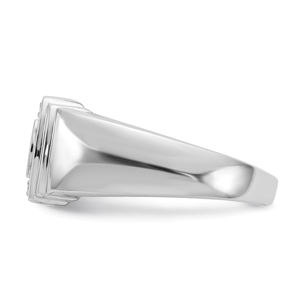 14k White Gold A Real Diamond men's ring