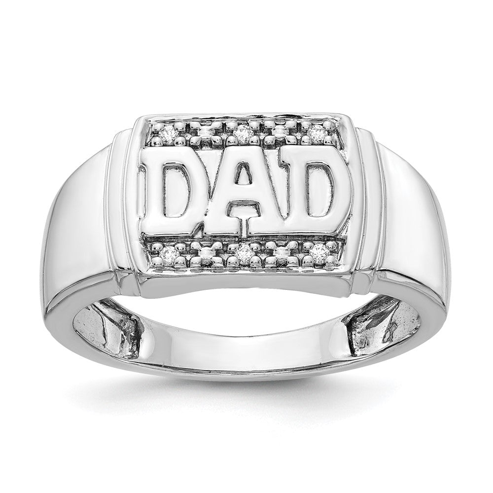 14k White Gold A Real Diamond men's ring