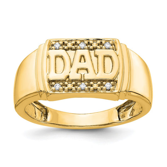 14K Yellow Gold AA Real Diamond men's ring