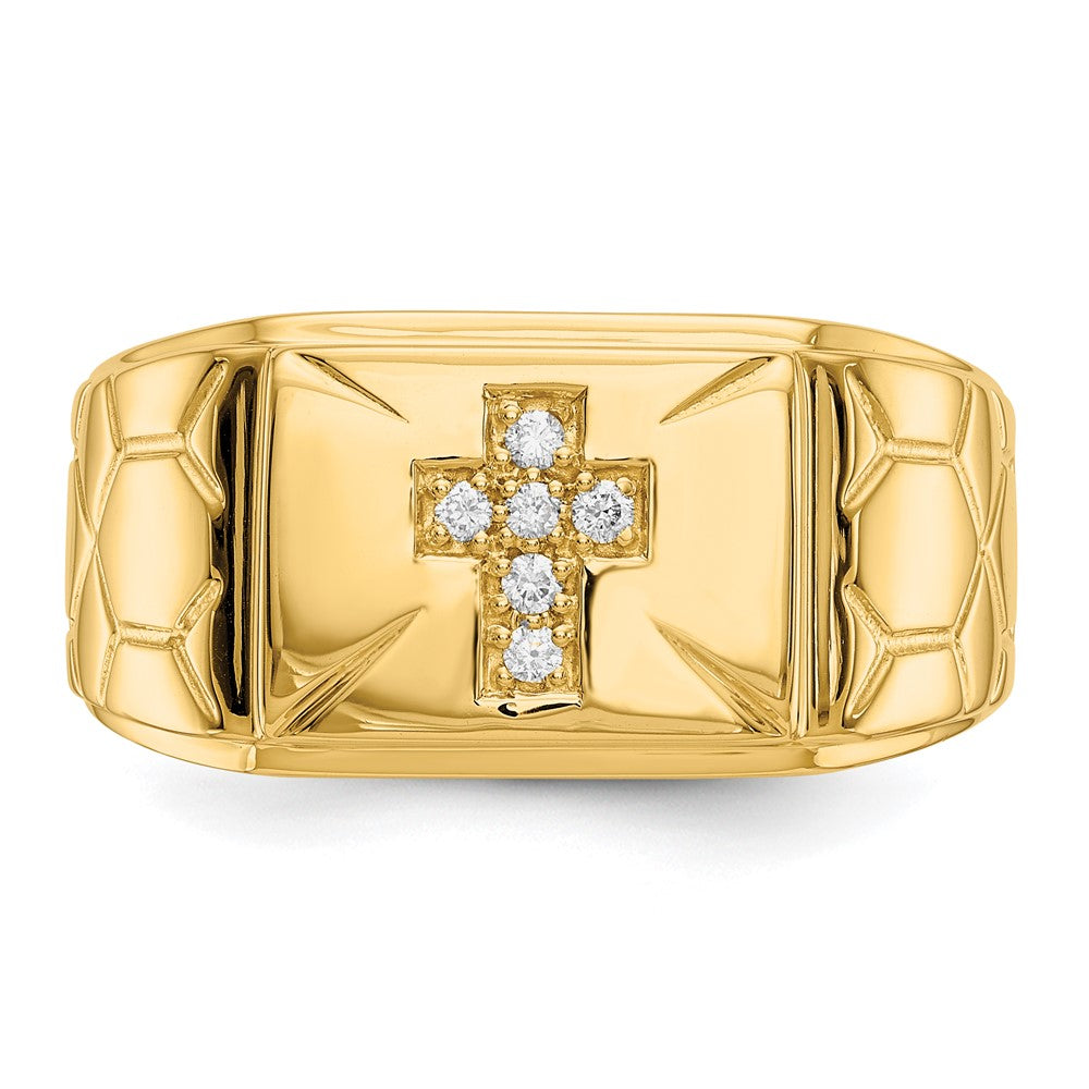 14K Yellow Gold A Real Diamond men's ring