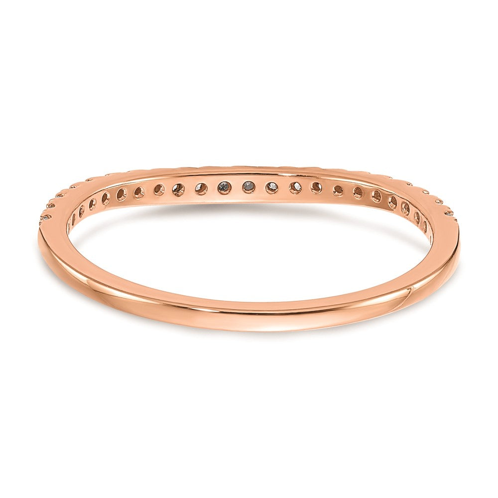 14k Rose Gold Real Diamond Contoured Wedding Band