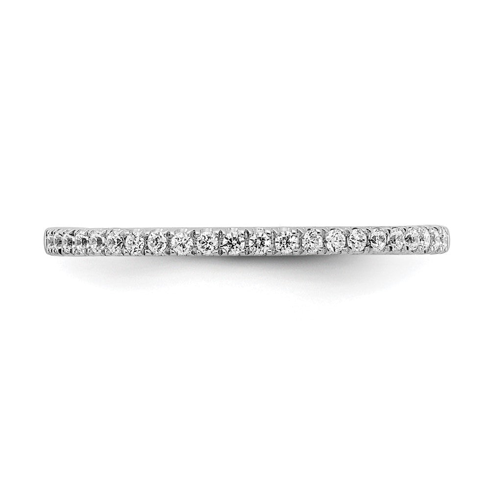 0.12ct. CZ Solid Real 14k White Gold Wedding Wedding Band Ring