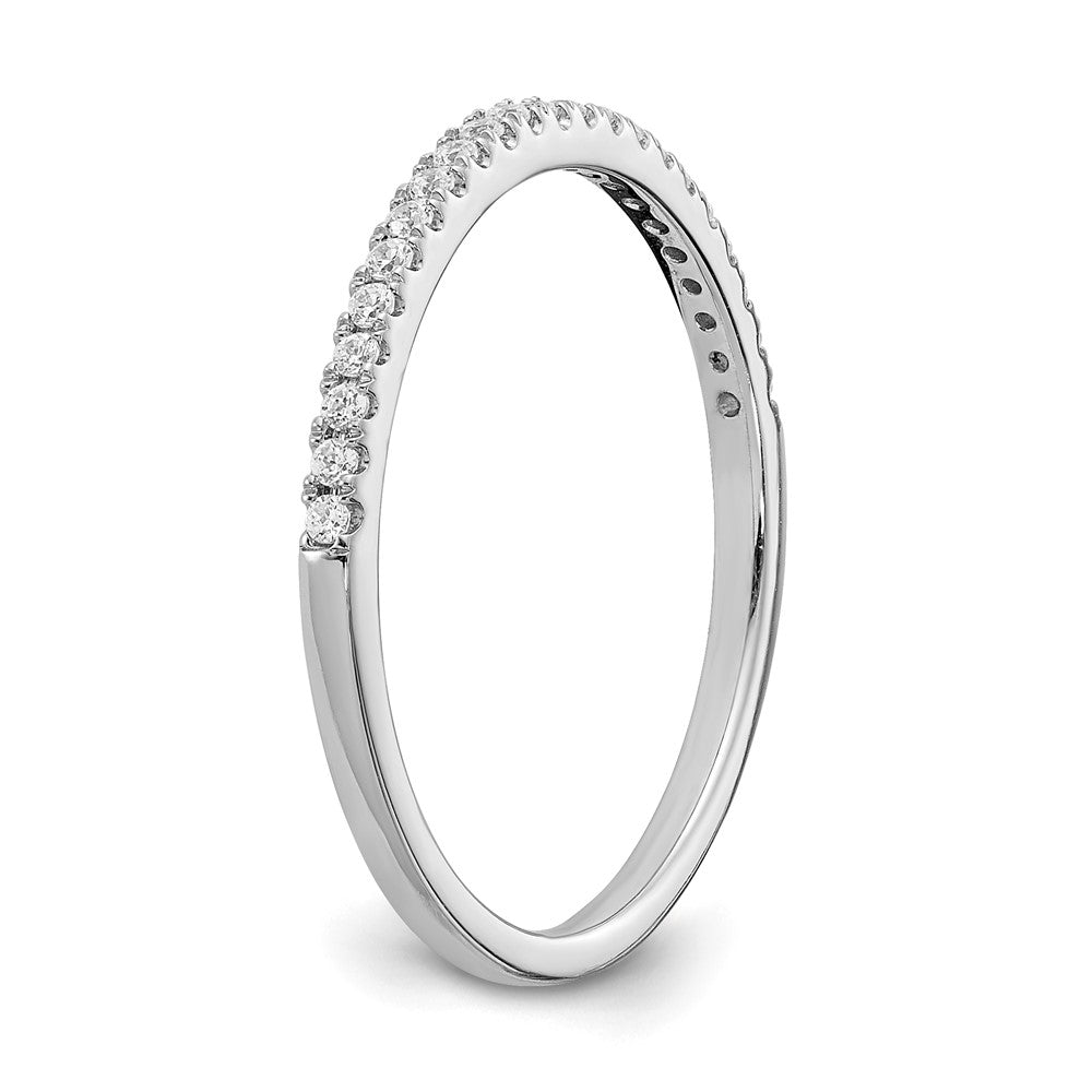 0.12ct. CZ Solid Real 14k White Gold Wedding Wedding Band Ring