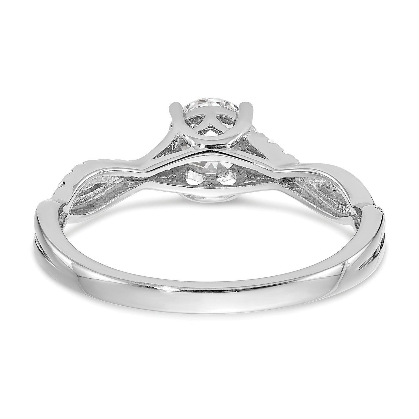 0.50ct. CZ Solid Real 14k White Gold Twist Design Engagement Ring