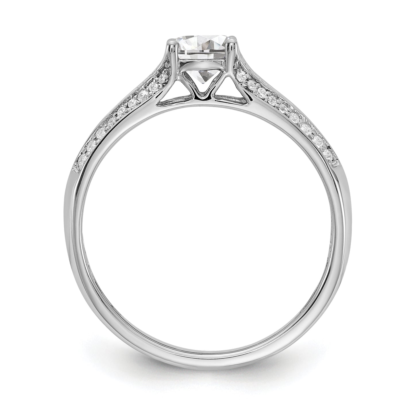 0.50ct. CZ Solid Real 14k White Gold Engagement Ring