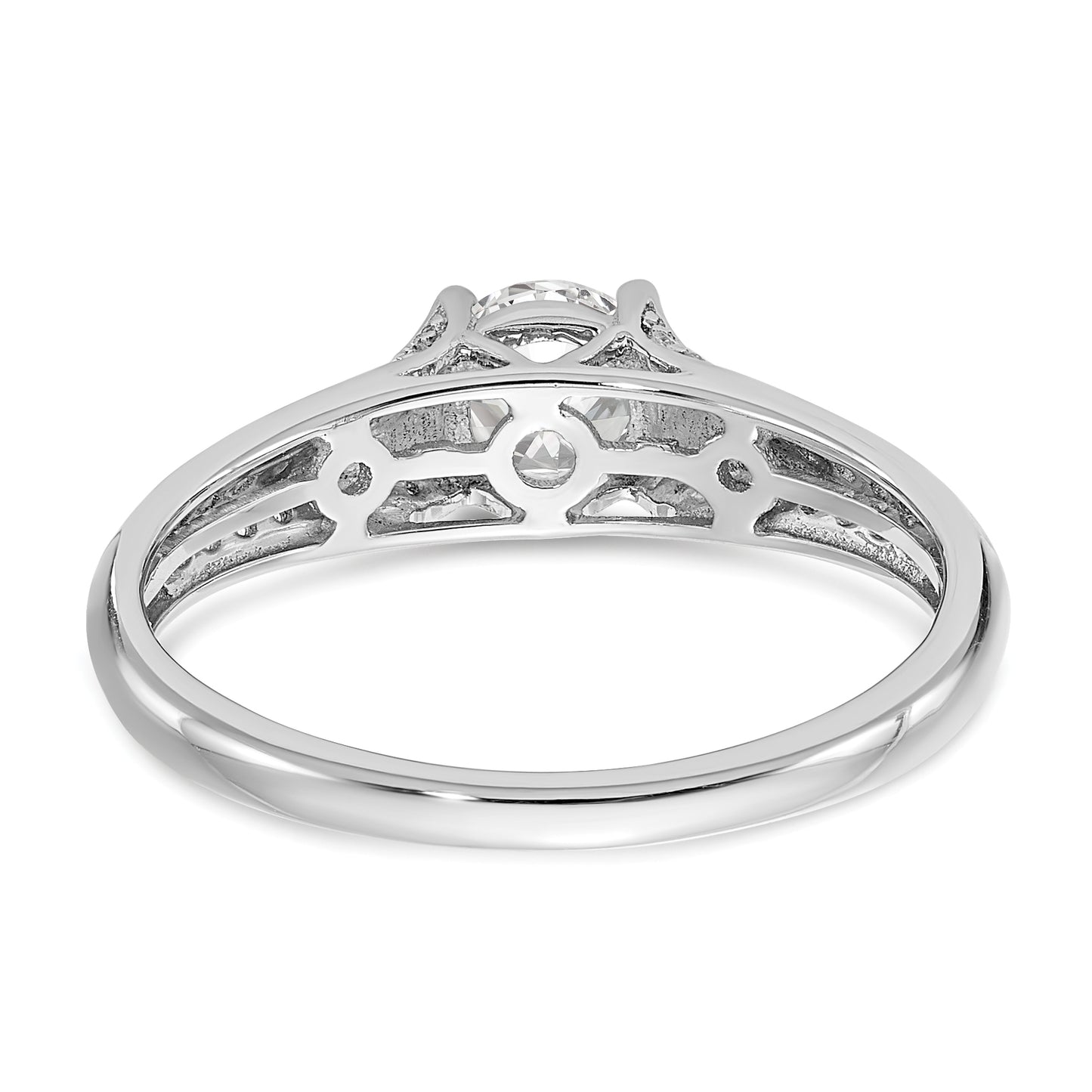 0.50ct. CZ Solid Real 14k White Gold Engagement Ring