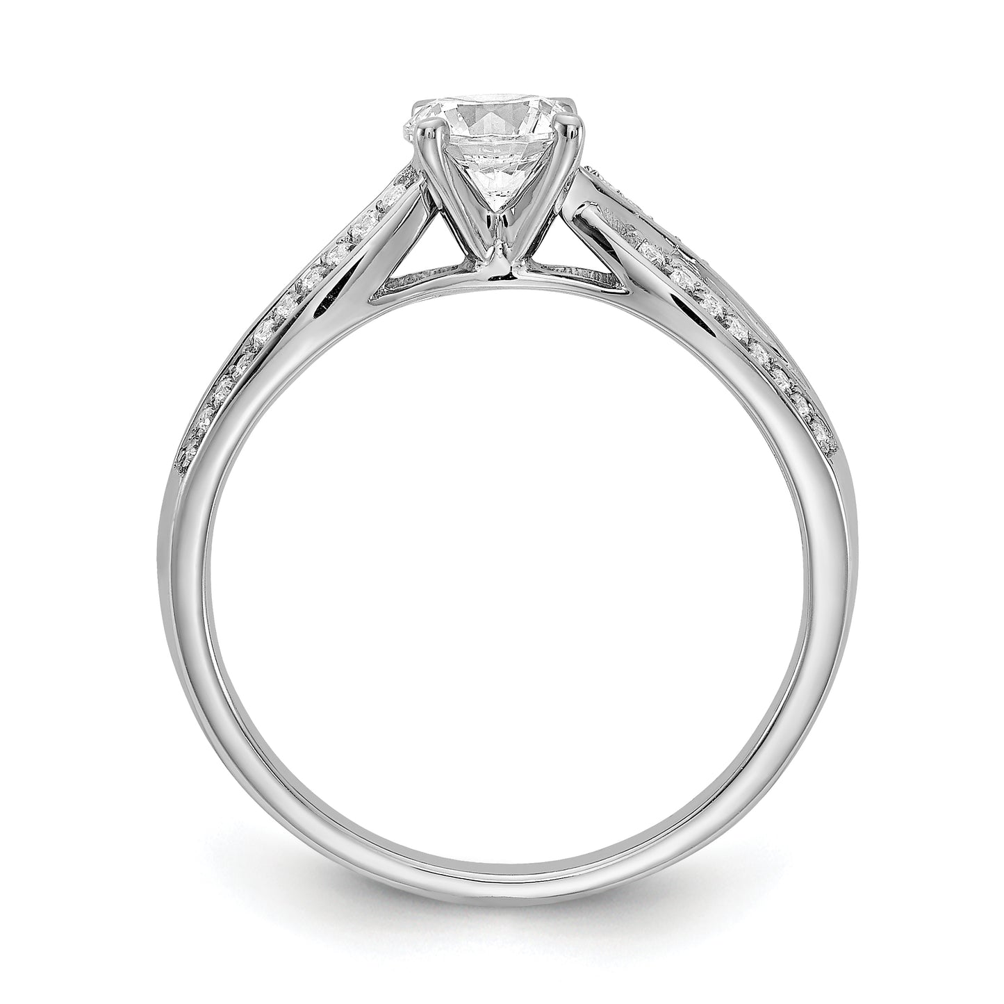 0.50ct. CZ Solid Real 14k White Gold Engagement Ring