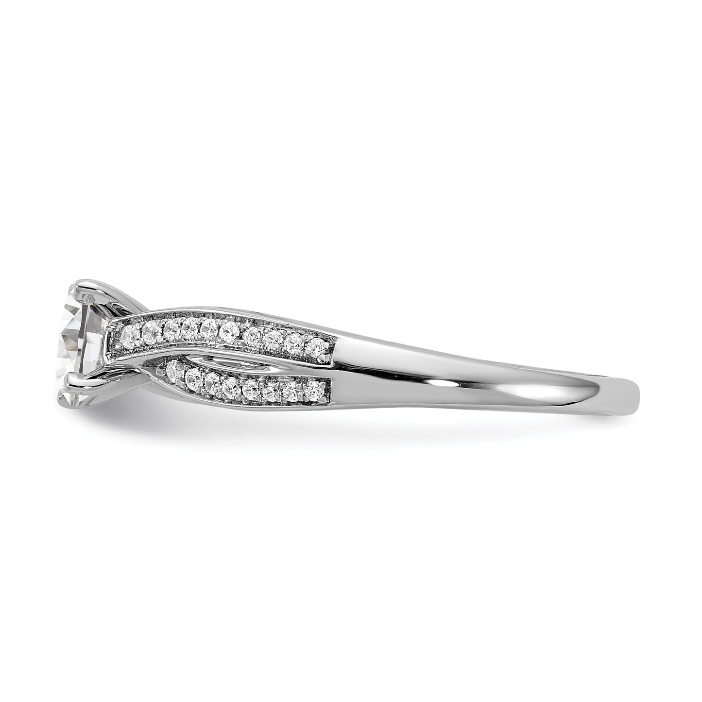 0.50ct. CZ Solid Real 14k White Gold Engagement Ring