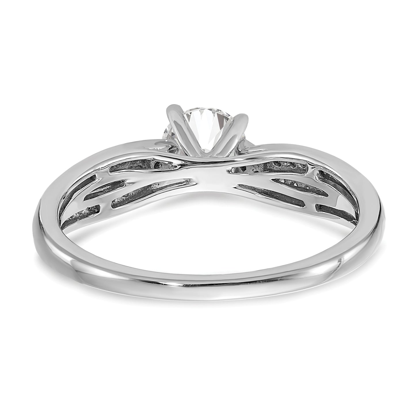 0.50ct. CZ Solid Real 14k White Gold Engagement Ring