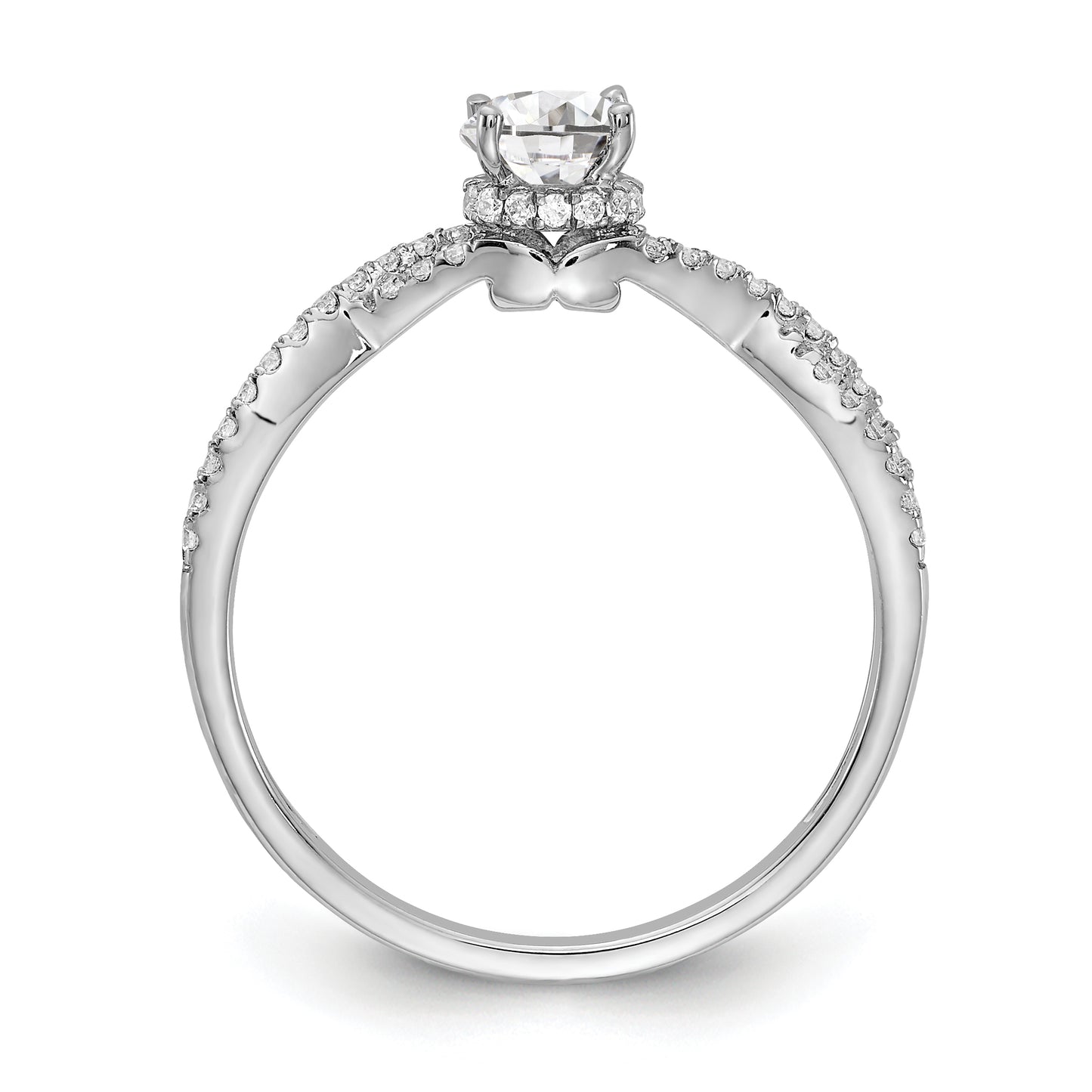 0.40ct. CZ Solid Real 14k White Gold Engagement Ring