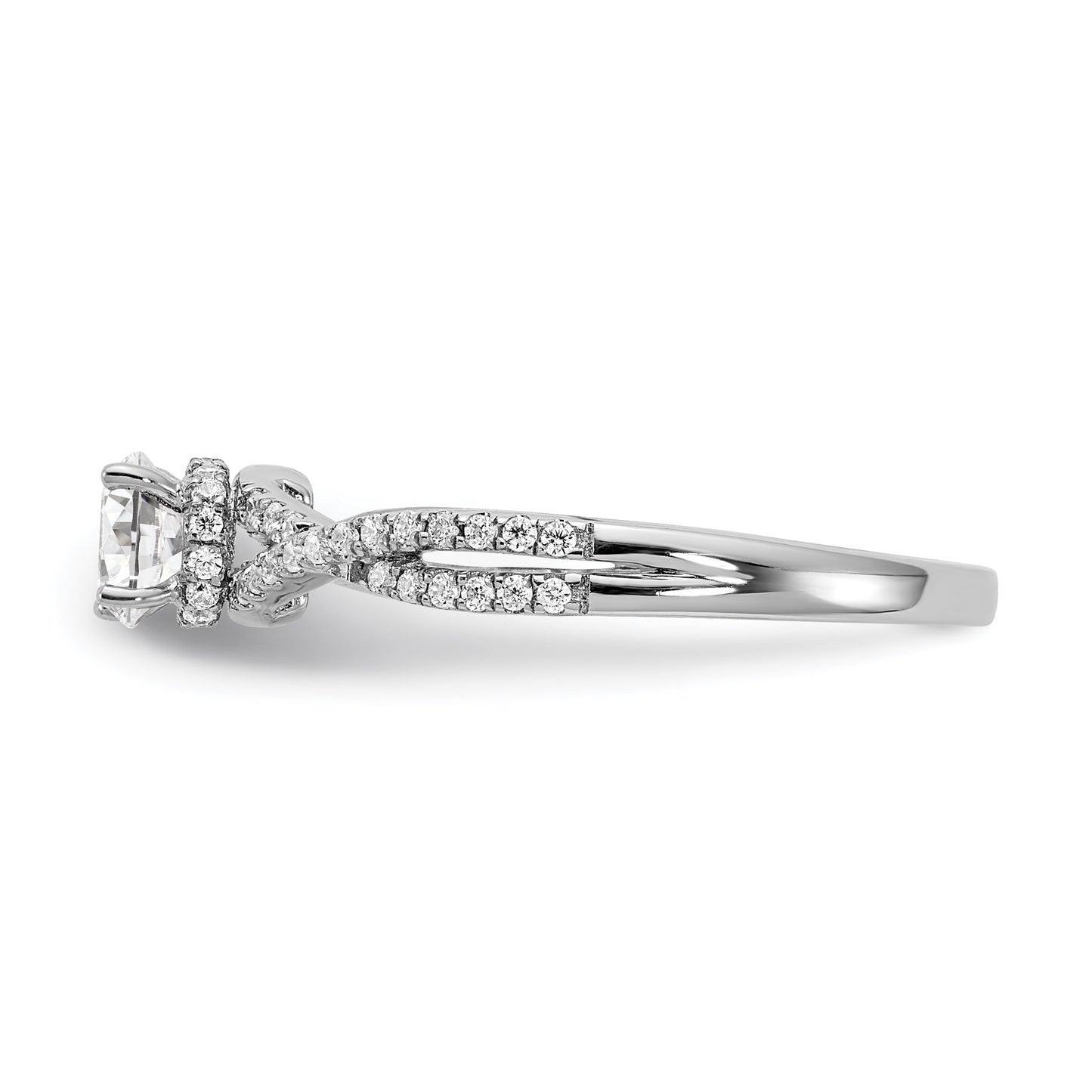 0.40ct. CZ Solid Real 14k White Gold Engagement Ring