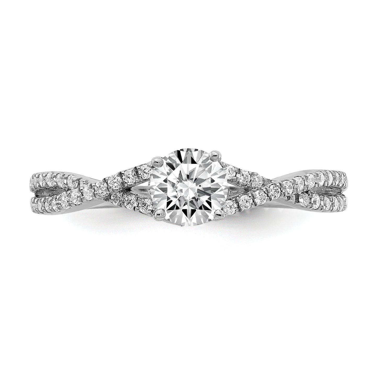 0.40ct. CZ Solid Real 14k White Gold Engagement Ring