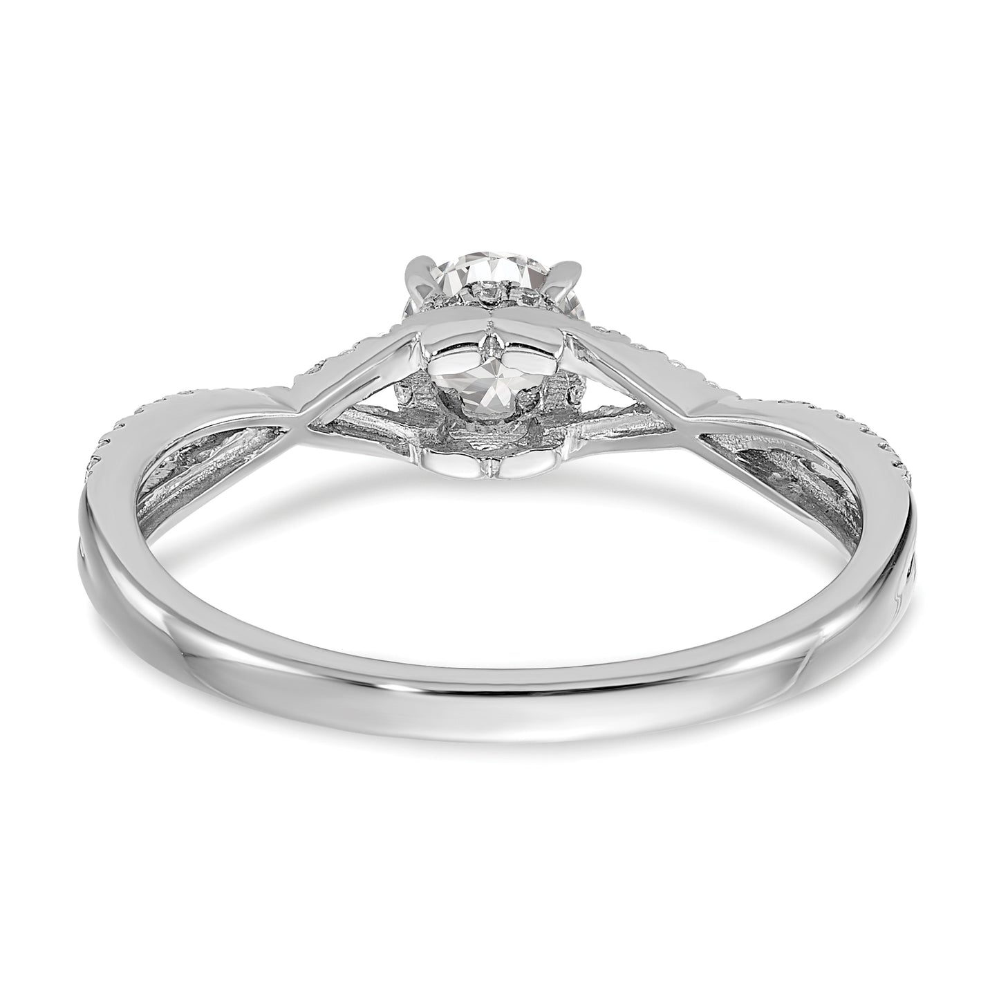 0.40ct. CZ Solid Real 14k White Gold Engagement Ring