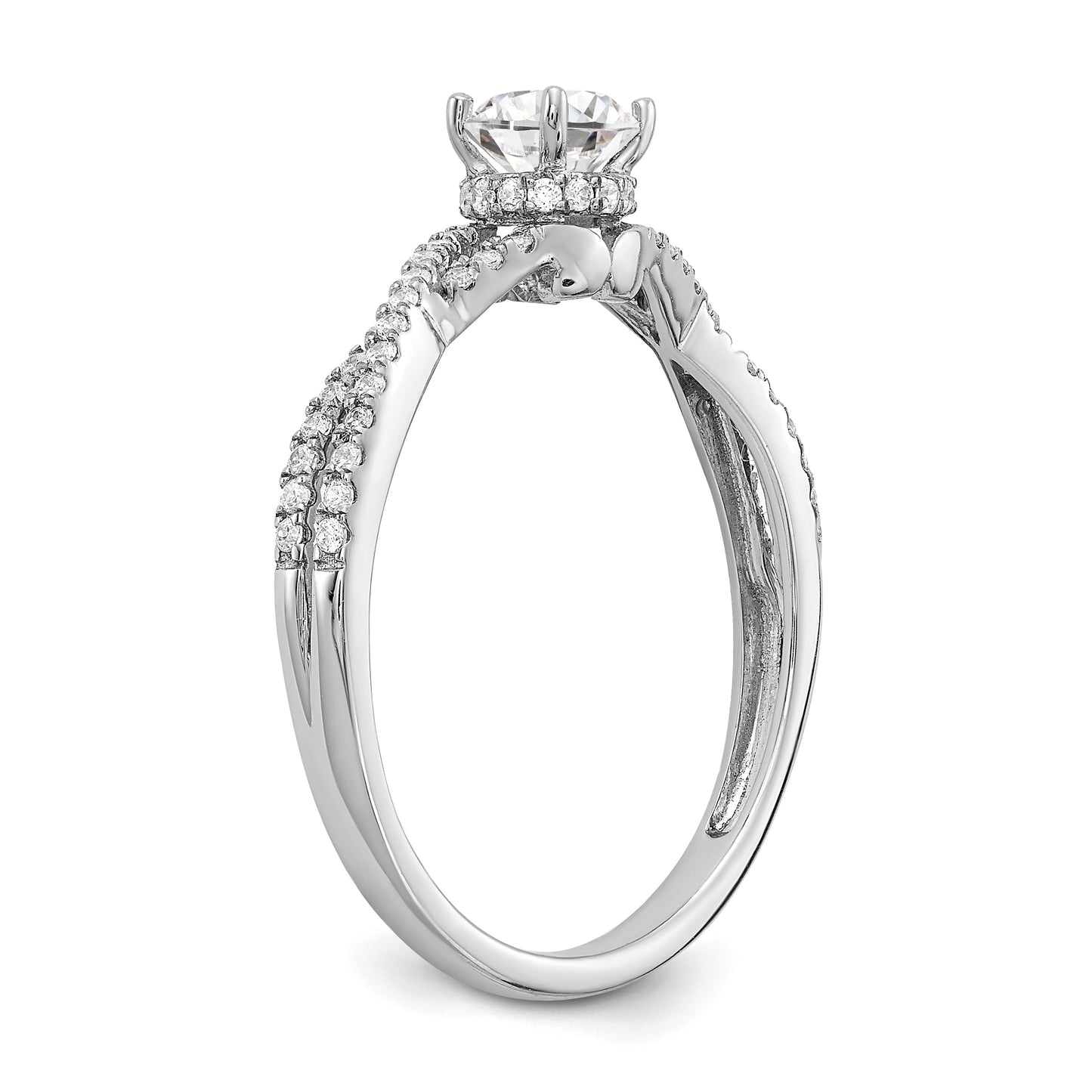 0.40ct. CZ Solid Real 14k White Gold Engagement Ring