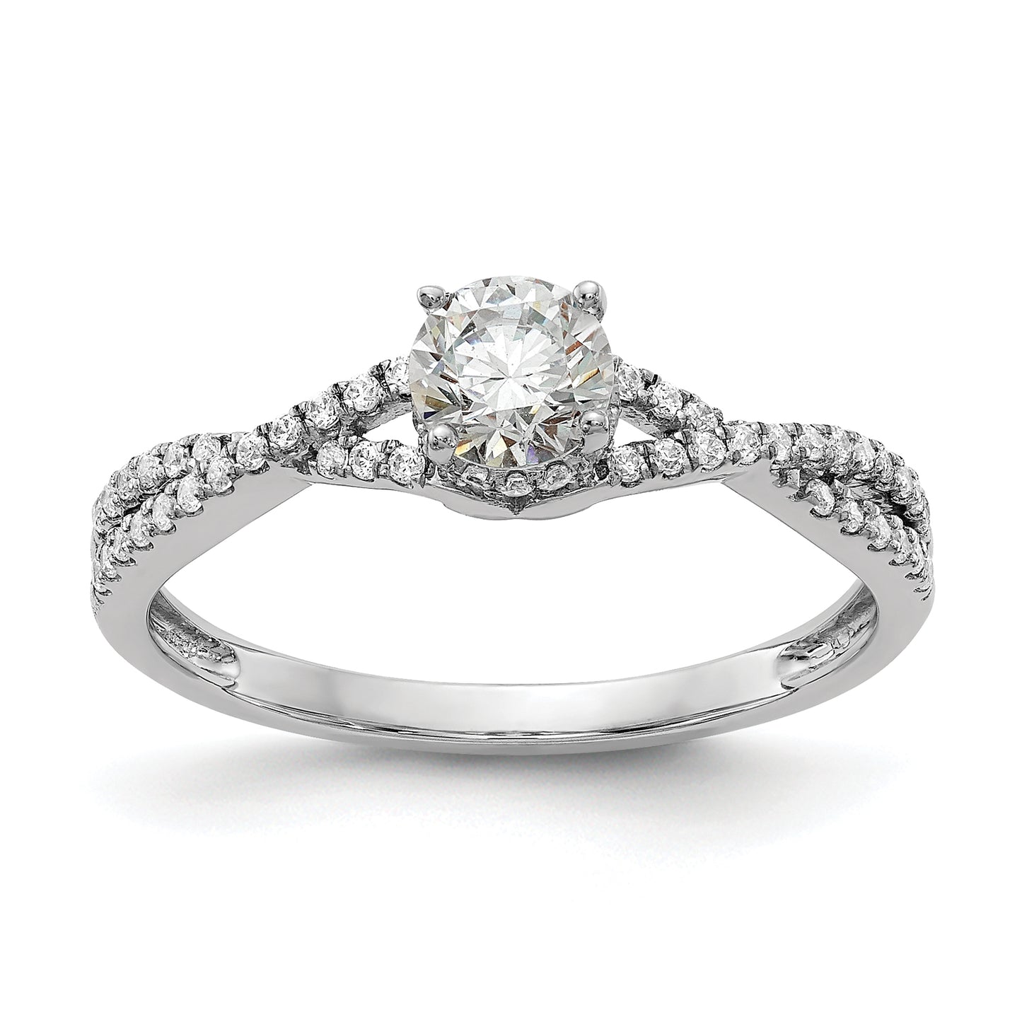 0.40ct. CZ Solid Real 14k White Gold Engagement Ring