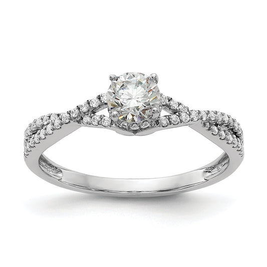 0.40ct. CZ Solid Real 14k White Gold Engagement Ring