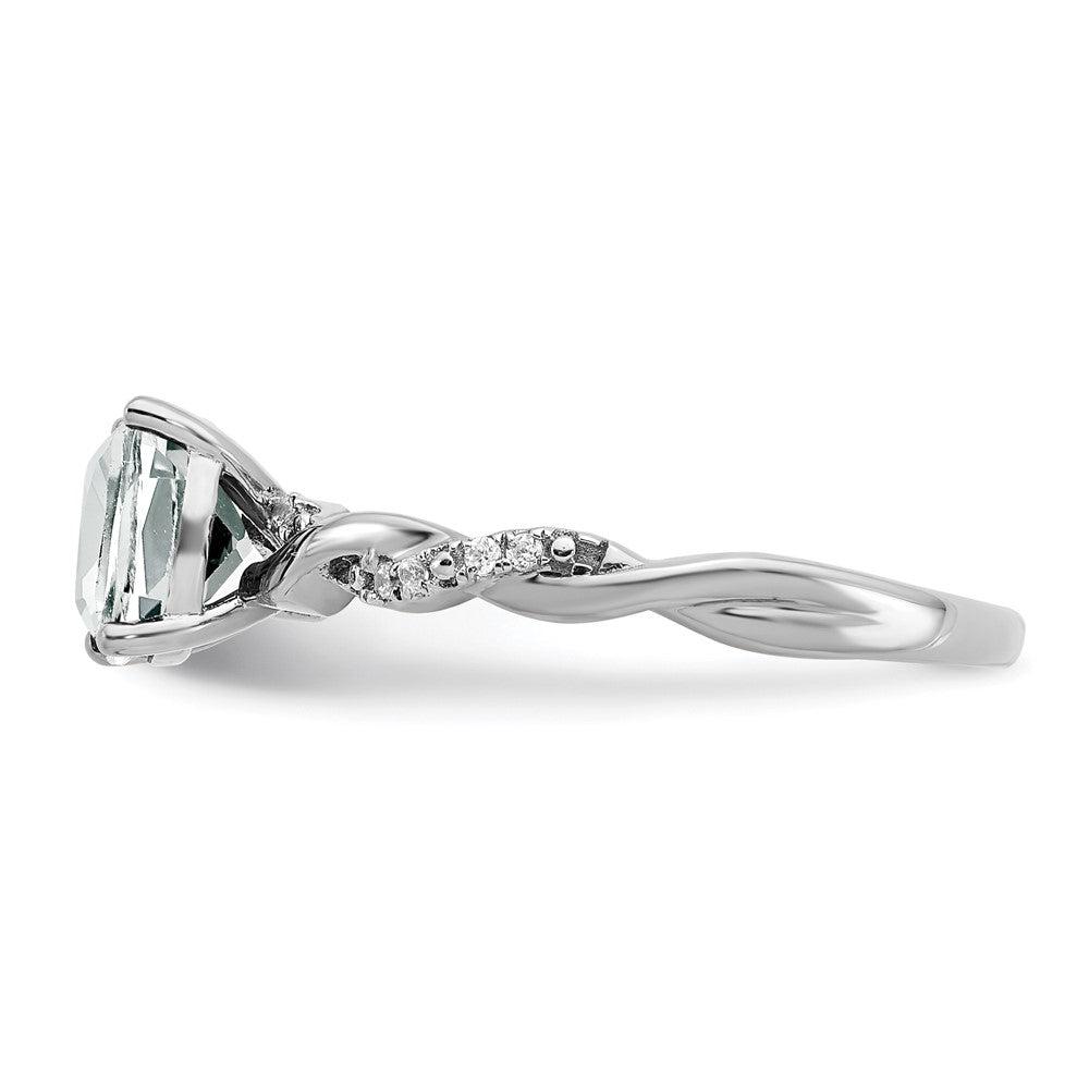 Sterling Silver White Topaz and Diamond Ring