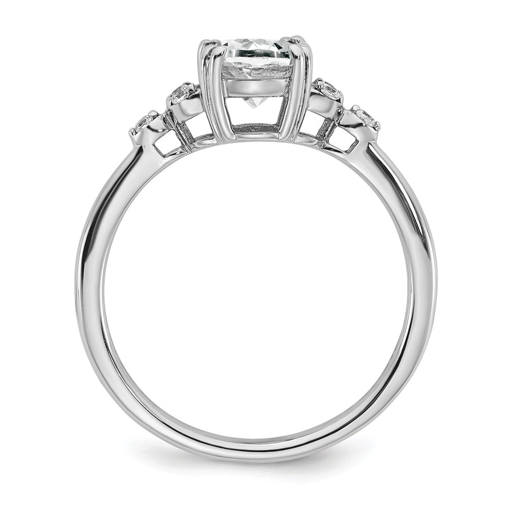 Sterling Silver White Topaz and Diamond Ring