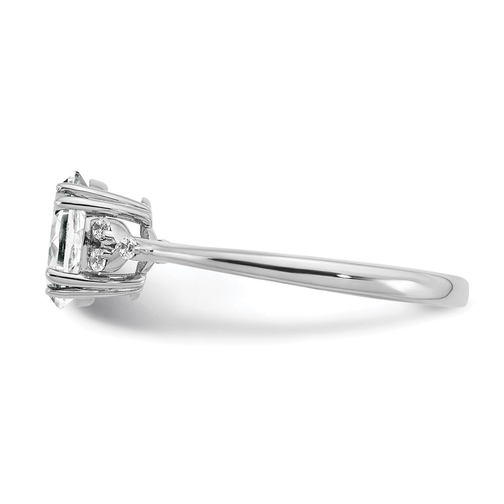 Sterling Silver White Topaz and Diamond Ring