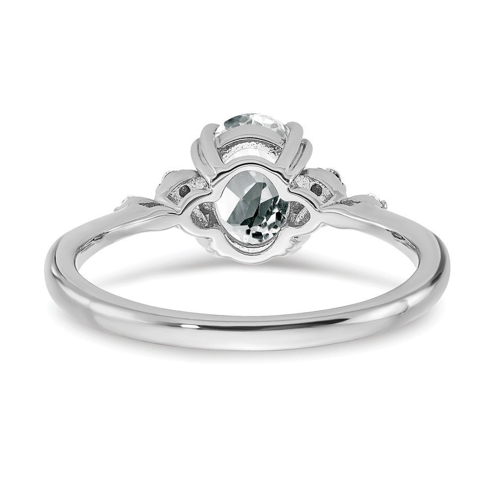 Sterling Silver White Topaz and Diamond Ring