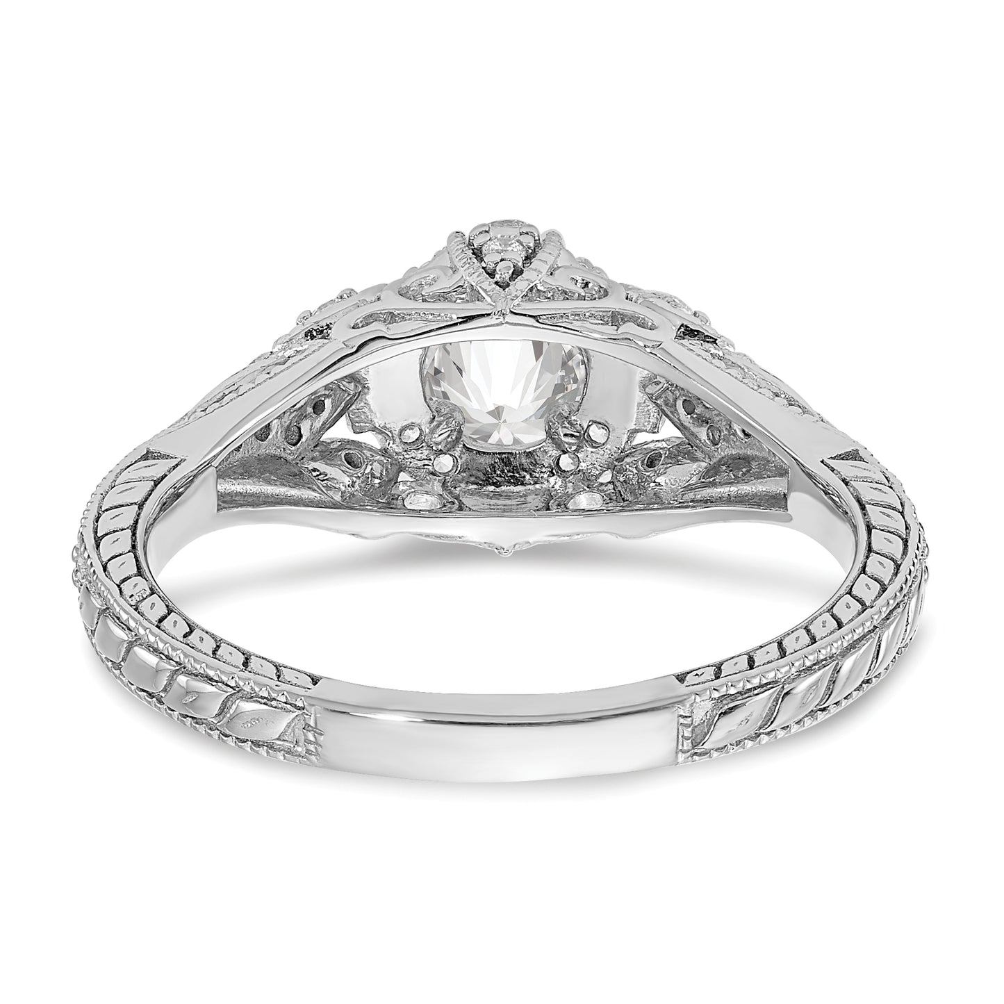 0.40ct. CZ Solid Real 14k White Gold Engagement Ring