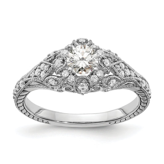 0.40ct. CZ Solid Real 14k White Gold Engagement Ring