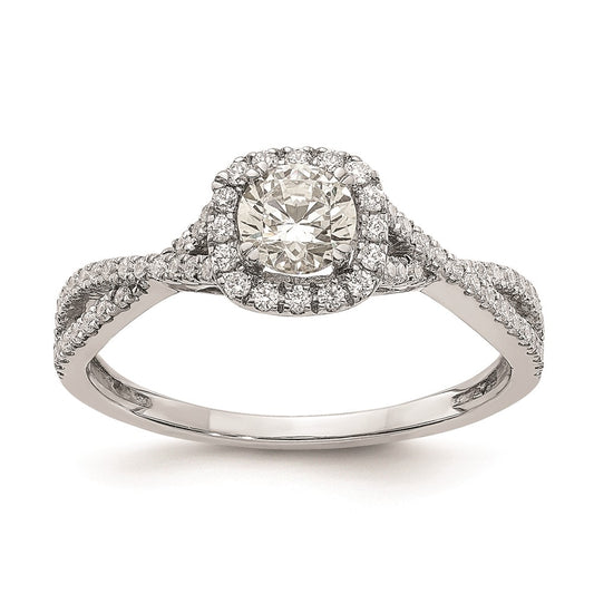 0.40ct. CZ Solid Real 14k White Gold Engagement Ring