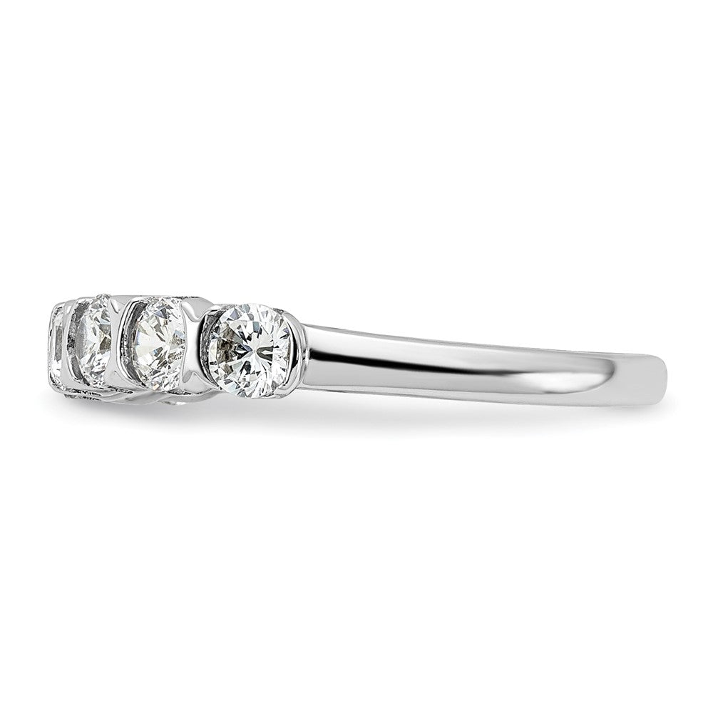 1.01ct. CZ Solid Real 14K White Complete 7-Stone Wedding Wedding Band Ring