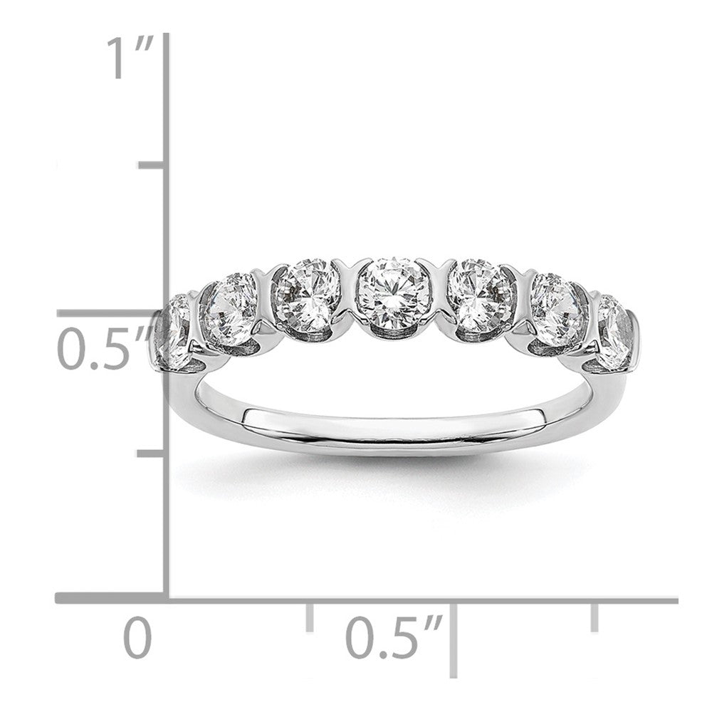 1.01ct. CZ Solid Real 14K White Complete 7-Stone Wedding Wedding Band Ring