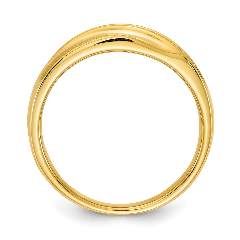 14K Yellow Gold Real Diamond Men's Band : Satin E/W