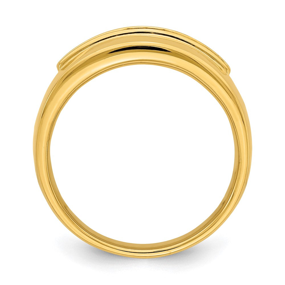 14K Yellow Gold Real Diamond Men's Band