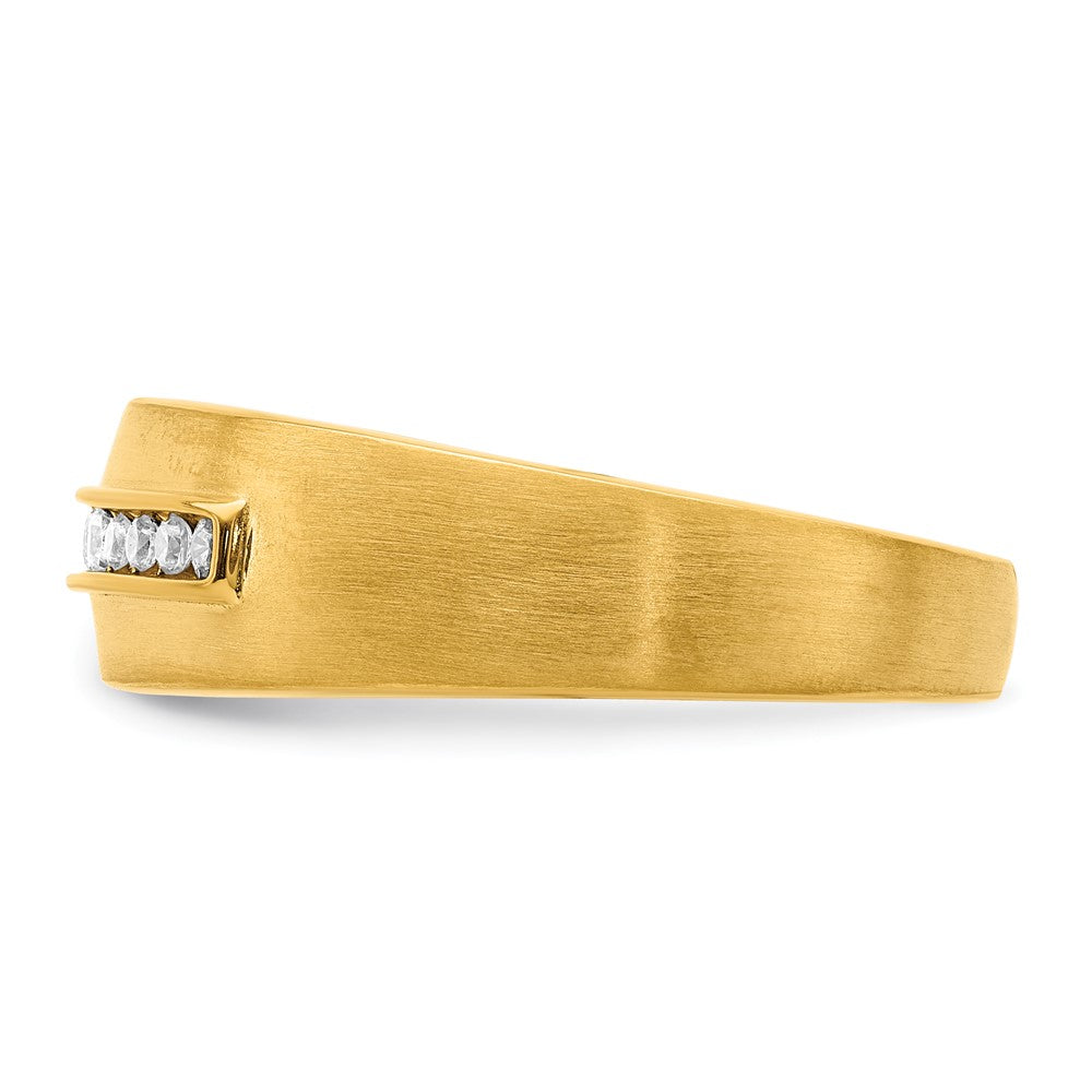 14K Yellow Gold Real Diamond Men's Band