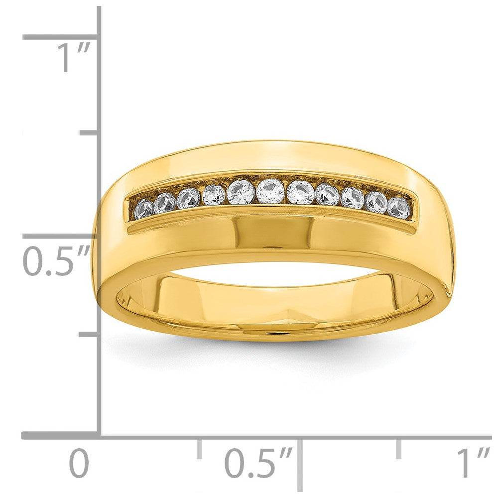 0.23ct. CZ Solid Real 14k Men's Wedding Band Ring