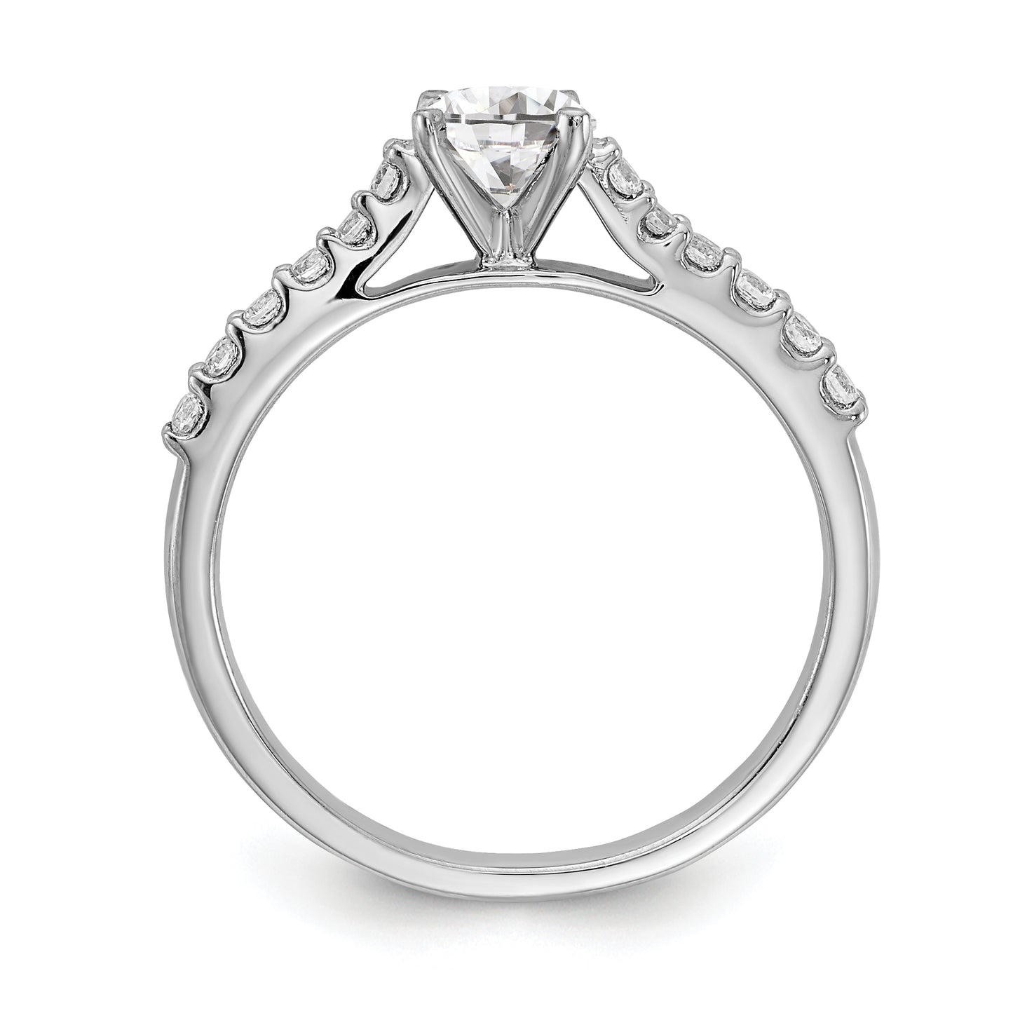 0.50ct. CZ Solid Real 14k White Gold Engagement Ring