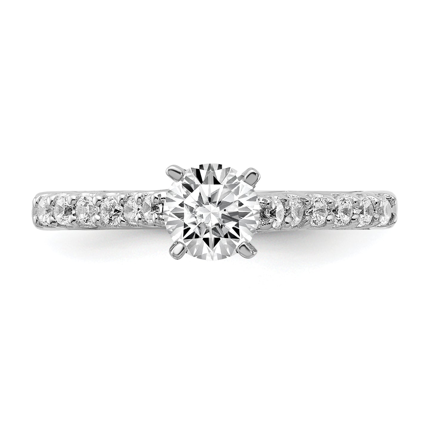 0.50ct. CZ Solid Real 14k White Gold Engagement Ring