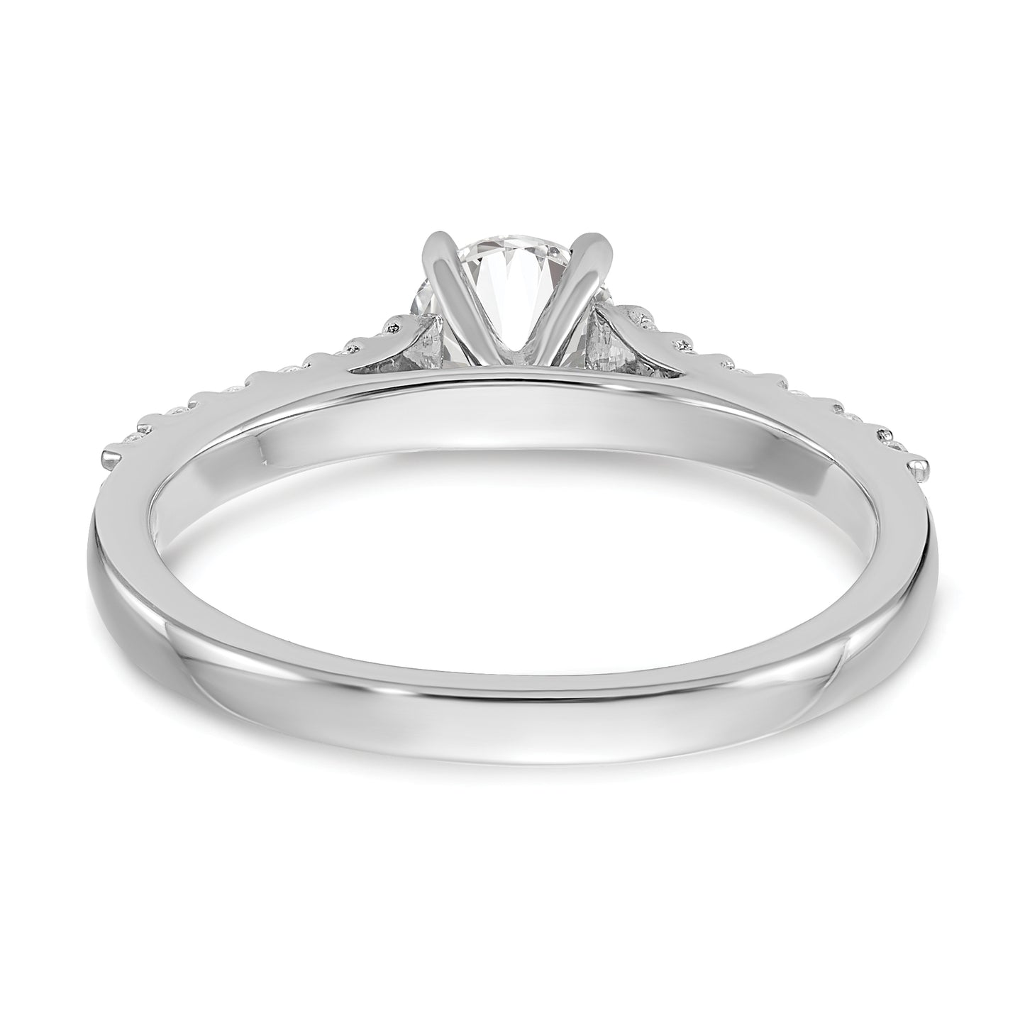 0.50ct. CZ Solid Real 14k White Gold Engagement Ring