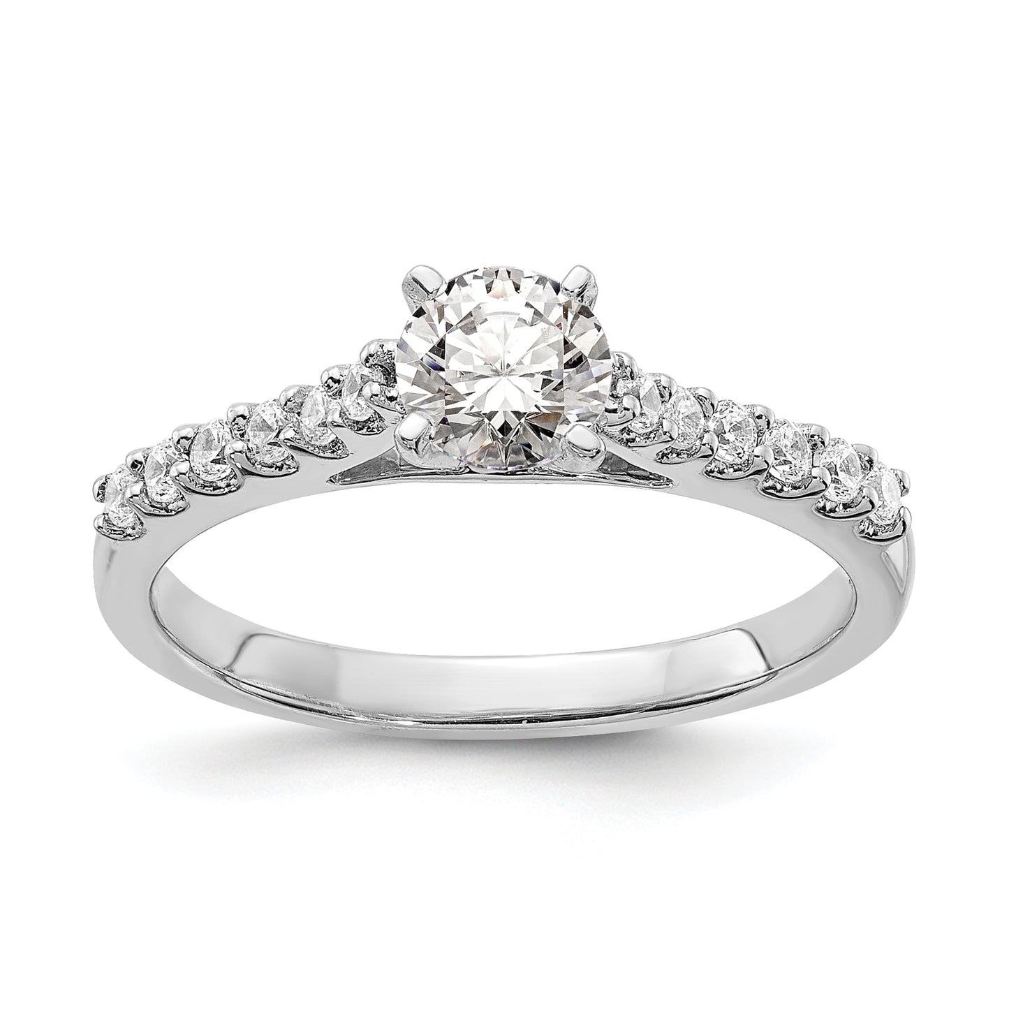 0.50ct. CZ Solid Real 14k White Gold Engagement Ring